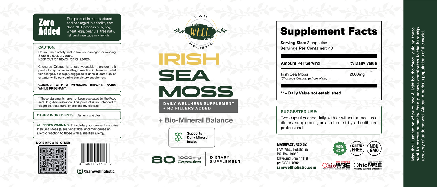 Wildcrafted Irish Sea Moss Capsules